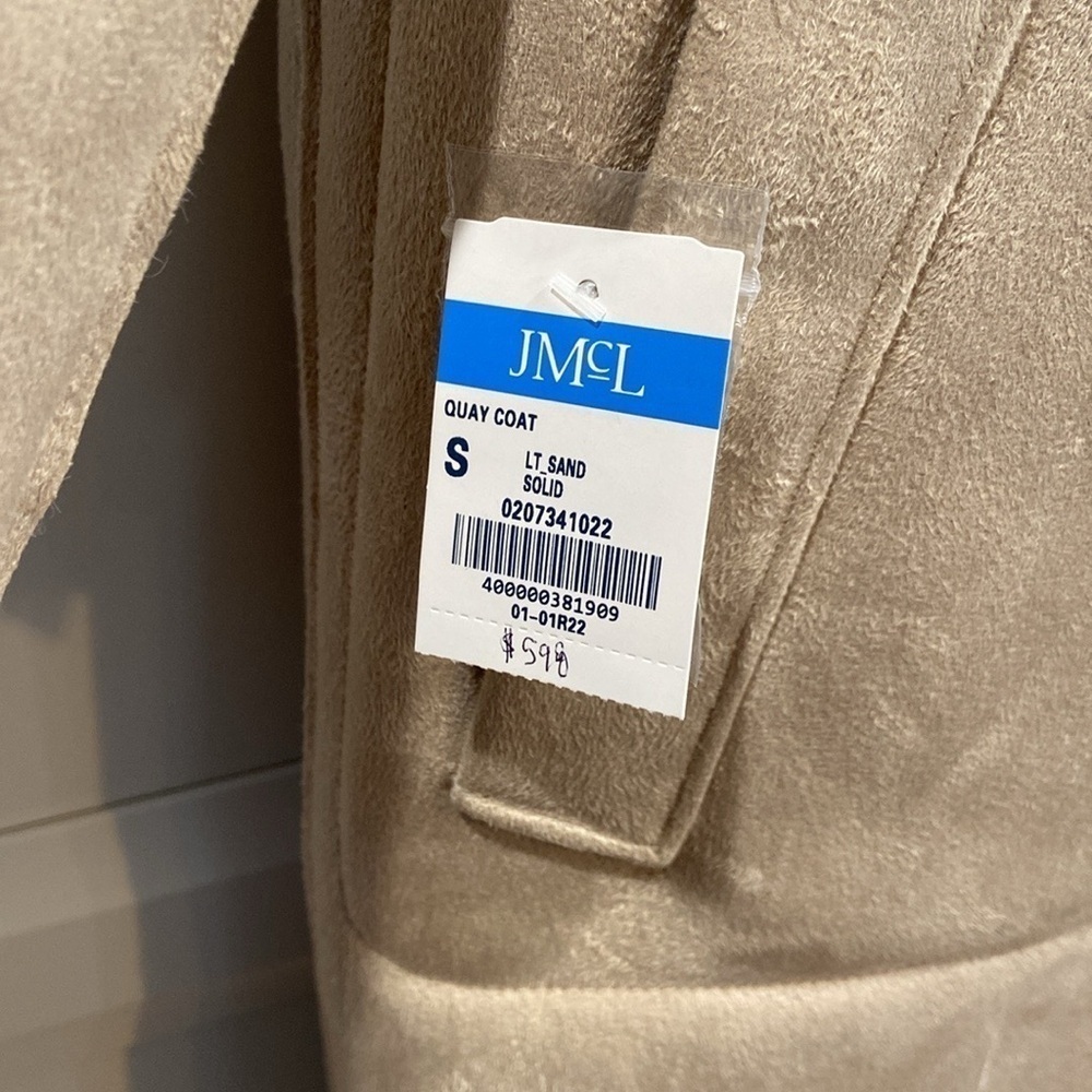 J.McLaughlin NWT Women Quay Reversible Faux Fur Coat Lt_sand-solid Small - Picture 11 of 11